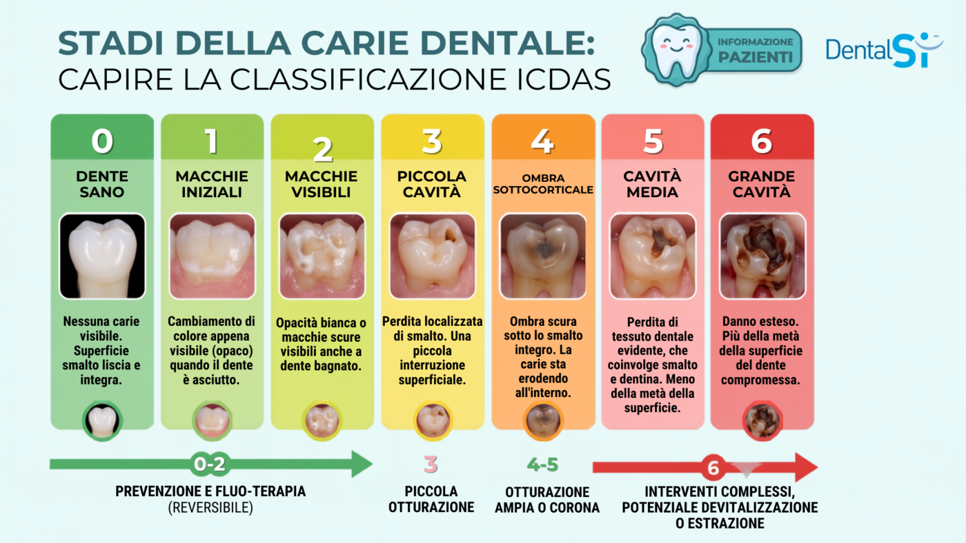 stadi della carie con classificazione Icdas Studipo Dental sì Marcianise
